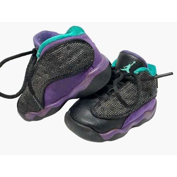 Air Jordan 13 Retro Infant Baby Size 4C Sparkle Purple Teal - Picture 1 of 8